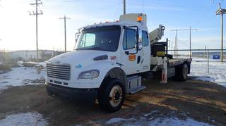 2009 Freightliner Business Class M2 S/A Picker Truck, C/w Cummins Diesel, Eaton Fuller 10 Speed, 12ft Deck, 28in Sleeper, Pilot Electric Brake Control System And National Crane N135 14,999lb Cap. Knuckle Boom w/ 5-Stage Boom. Showing 290,359kms. VIN 1FVACXBS19HAG8182 *Note: Item Located At 6802 39ST LEDUC, For More Information Call Eugene @780-566-1831*