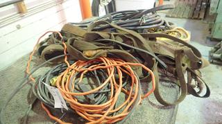 Qty Of (3) Extension Cords, Assorted Slings And Electric Cable