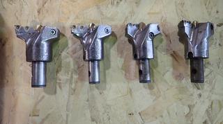 (2) 2 3/4in, (1) 3 1/4in And (1) 3 1/2in Drilling Bar Heads w/ Interchangeable Drilling Inserts