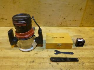 Craftsman Model 315-244750 Router C/w Assortment Of Bits *Note: Item Located At 6802 39ST LEDUC, For More Information Call Eugene @780-566-1831*