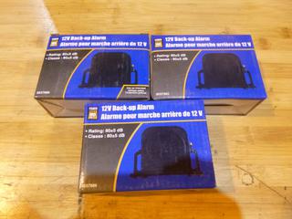 Qty Of (3) Powerfist 12V Back Up Alarms *Unused* *Note: Item Located At 6802 39ST LEDUC, For More Information Call Eugene @780-566-1831*