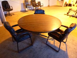 60in Circular Table C/w (3) Chairs *Note: Item Located At 6802 39ST LEDUC, For More Information Call Eugene @780-566-1831*