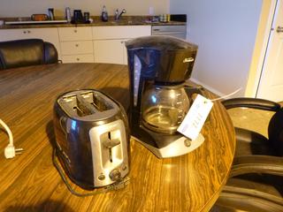 Sunbeam Model 6972-033 120V Coffee Maker C/w Black & Decker Model TR1278BD 120V Toaster  *Note: Item Located At 6802 39ST LEDUC, For More Information Call Eugene @780-566-1831*