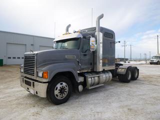 2016 Mack CHU613 Truck Tractor C/w Mack MP8 505hp, Mack M Drive 12-Speed Transmission, Wet Kit, 70in Sleeper, Rawhide Edition, Mack 40's Rears, Webasto Cab And Engine Heater, Loaded, Current CVIP. Showing 650,685km. VIN 1M1AN07Y4GM022202 *Note: Item Located At 6802 39ST LEDUC, For More Information Call Eugene @780-566-1831*