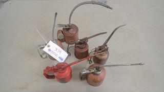 Qty Of (6) Metal Oil Dispensing Containers
