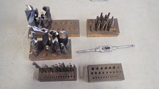 Qty Of Assorted Drill Bits And Taps C/w 5/32in-1/2in Drive