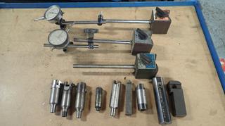 Qty Of Interchangeable Head Drill Bits, Turning Tools, Kennametal S-4420W Boring Bar And (3) Magnetic Bases