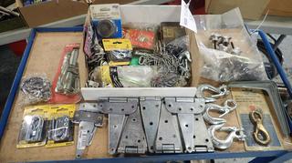 Qty Of Assorted Chain Hooks, Hinges, Hangers And Misc Supplies