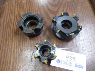 Qty Of (3) Milling Cutter Heads w/ 3in, 3 3/4in And 4 1/2in Diameters