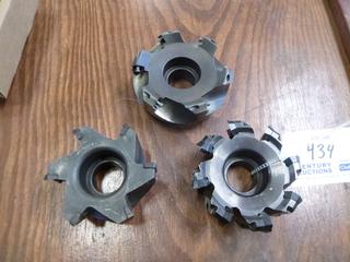 Qty of (3) Milling Cutter Heads w/ (2) 4 1/2in Diameter And (1) 4in Diameter