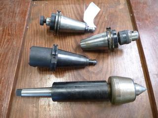 Rohm 1/32in- 1/2in J6S3 Drill Chuck C/w Rohm 110H MK5 2in Center w/ Holder, (1) Kennametal CV50 And (1) Hertel #5.22500-1575A Tool Holders