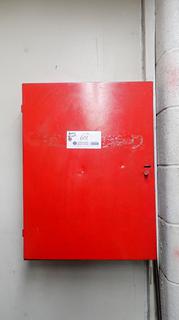 18 1/4in X 6 1/2in X 24 1/2in Metal Wall Storage Unit C/w Contents