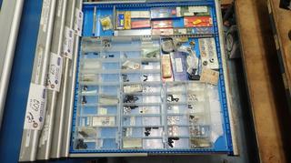 Qty Of Assorted Shim Seats, Screws And Clamps C/w Part Off Inserts *Note: Contents Only, Drawer Not Included*