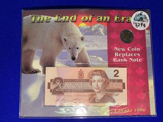 1996 Canada "The End of an Era" Two Dollar Coin and Bank Note Collection (Unopened).