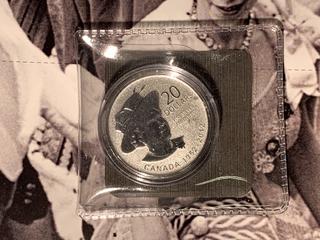 2012 Canada Twenty Dollar .9999 Fine Silver Coin "Diamond Jubilee".