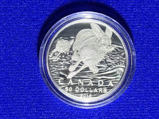 2016 Canada Fifty Dollar .9999 Fine Silver Coin "Hare".