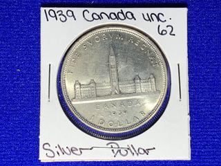 1939 Canada Silver Dollar.