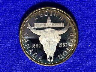 1982 Canada Proof Silver Dollar "Regina Centennial".