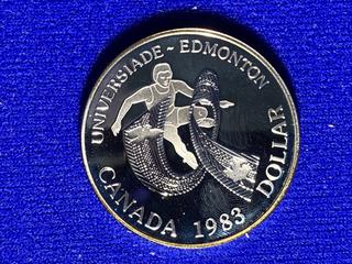 1983 Canada Proof Silver Dollar "Edmonton World University Games".