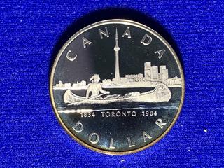 1984 Canada Proof Silver Dollar "Toronto 150th Anniversary".