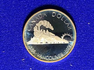 1986 Canada Proof Silver Dollar "Vancouver Centennial".