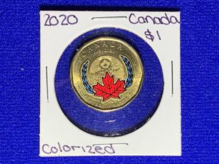 2020 Canada One Dollar Colour Printed Coin "UN Charter 75th Anniversary".