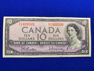 1954 Canada Ten Dollar Bank Note S/N HV1499509.