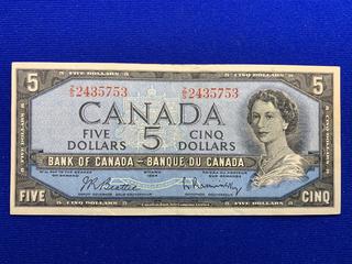 1954 Canada Five Dollar Bank Note S/N ZS2435753.