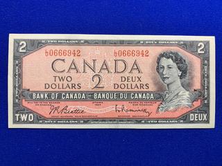 1954 Canada Two Dollar Bank Note S/N LU06669942.