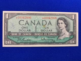 1954 Canada One Dollar Replacement Bank Note S/N *AA0342096.