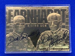 1999 Bleachers Card Corp. 23 Karat Gold Card "Dale Earnhardt / Dale Earnhardt Jr." S/N 9677.