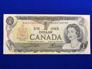 1973 Canada One Dollar Bank Note S/N BAK4720709.