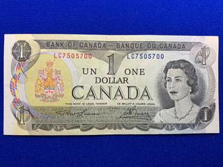 1973 Canada One Dollar Bank Note S/N LC7505700.