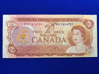 1974 Canada Two Dollar Bank Note S/N ARE1416731.