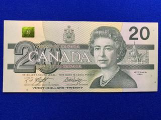 1991 Canada Twenty Dollar Bank Note S/N EWM5253716.