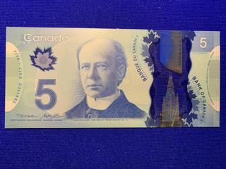 2013 Canada Five Dollar Bank Note S/N HBH7363807.