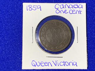 1859 Canada One Cent Coin.