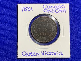 1881 Canada One Cent Coin.