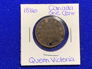 1886 Canada One Cent Coin.