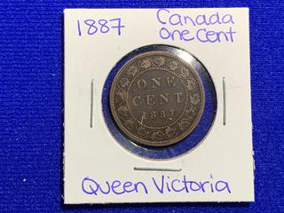 1887 Canada One Cent Coin.