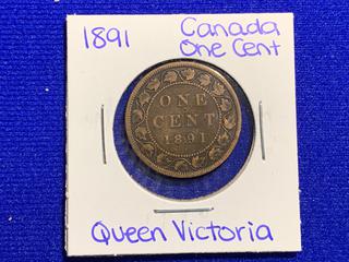 1891 Canada One Cent Coin.