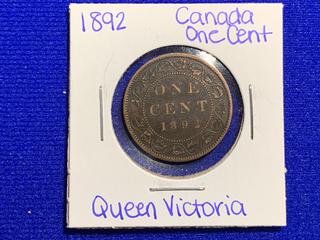 1892 Canada One Cent Coin.