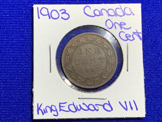 1903 Canada One Cent Coin.