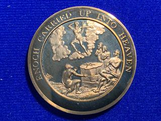 Franklin Mint Thomason Medallic Bible Bronze Medallion "Enoch Carried Up Into Heaven".