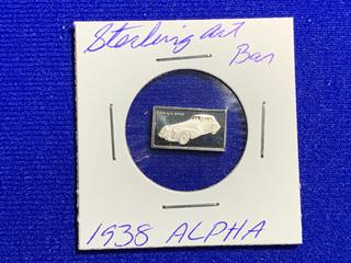 Sterling Silver Art Bar "1938 Alpha Romeo".