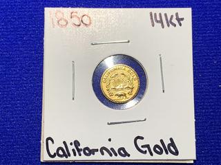 1850 14K California Gold Coin.