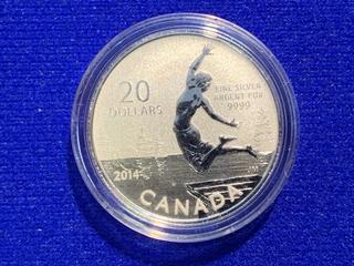 2014 Canada Twenty Dollar .9999 Fine Silver Coin "Summertime".