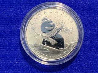 2014 Canada Twenty Dollar .9999 Fine Silver Coin "Snowman".