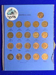 Collection of Canada One Cent Coins Elizabeth II 1952-.