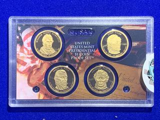 2009 USA One Dollar Proof Coin Set c/w William Henry Harrison, John Tyler, James K. Polk and Zachary Taylor.